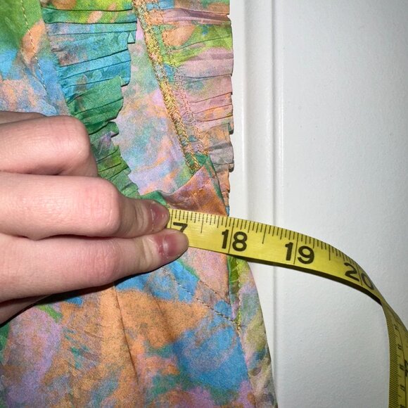 Current Air Sleeveless Pleated Floral Blouse M • Spring Pastel Colors - Picture 3 of 6